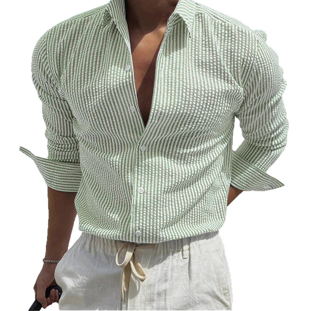 Fitted Stripe Long-Sleeve Shirt