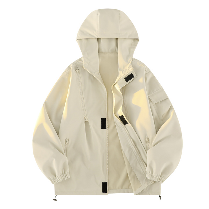 Gradient Hooded Multi-Pocket Jacket