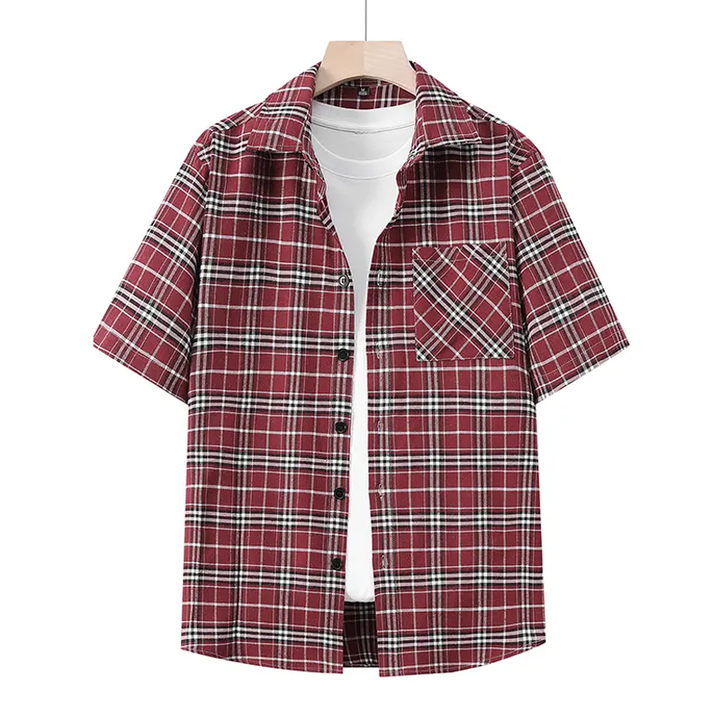 Vintage Plaid Loose-Fit Shirt