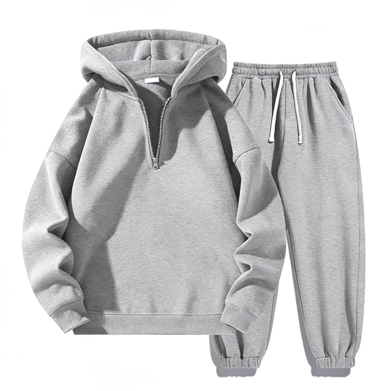Minimalist Solid-Color Hoodie &amp; Pants Set