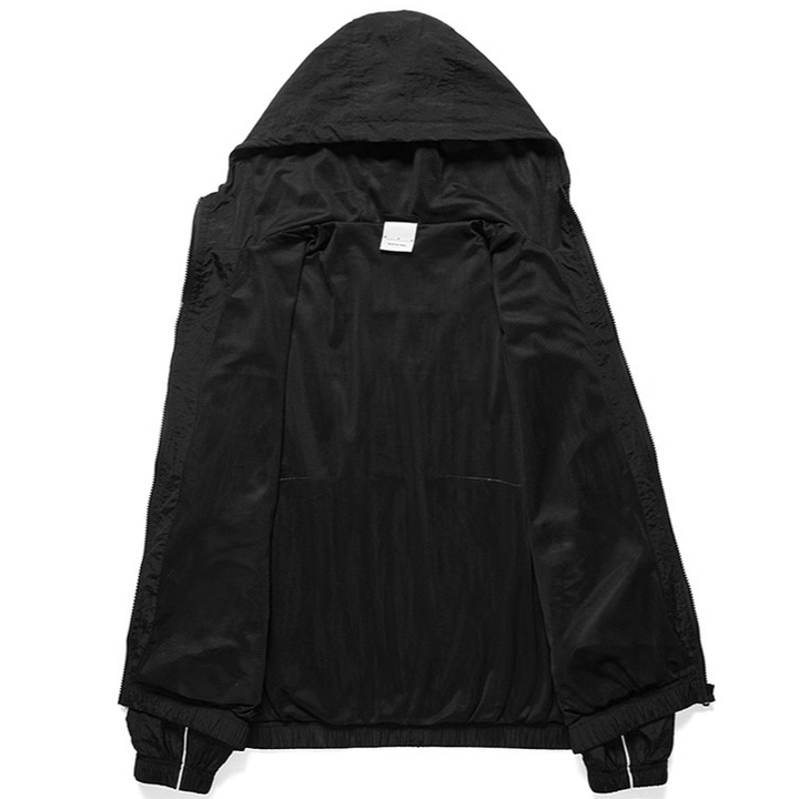 Contrast Line Windbreaker Hoodie