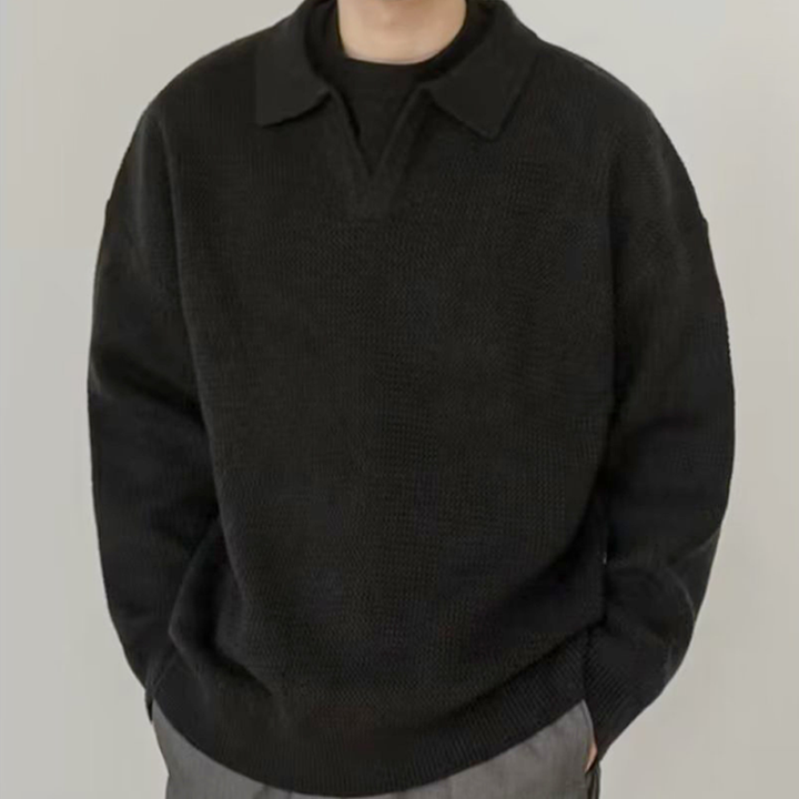 Solid Drop-Shoulder Knit Sweater