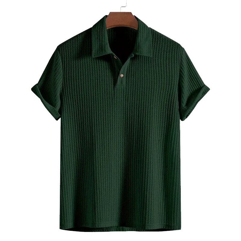 Textured Knit Polo Shirt