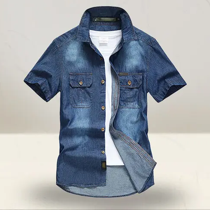 Washed Denim Workwear Shirt