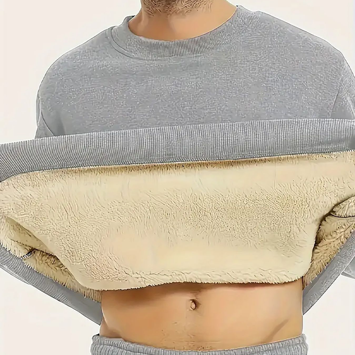 Fleece-Lined Crewneck Long Sleeve Top
