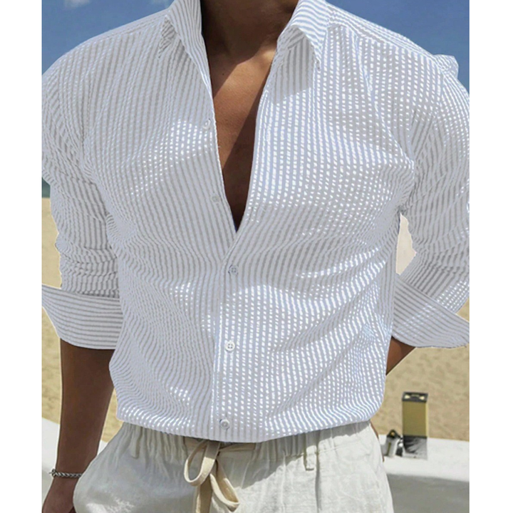 Fitted Stripe Long-Sleeve Shirt