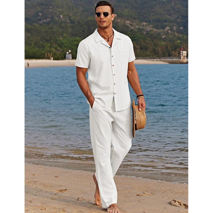 Casual Short Sleeve Shirt &amp; Pants Set
