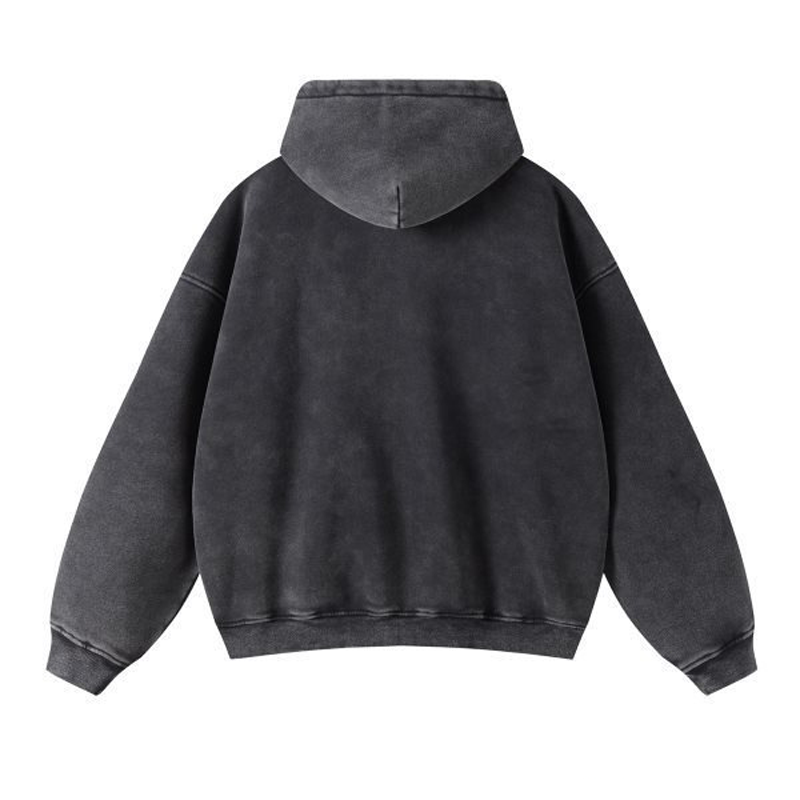Vintage Washed Oversized Zip Hoodie