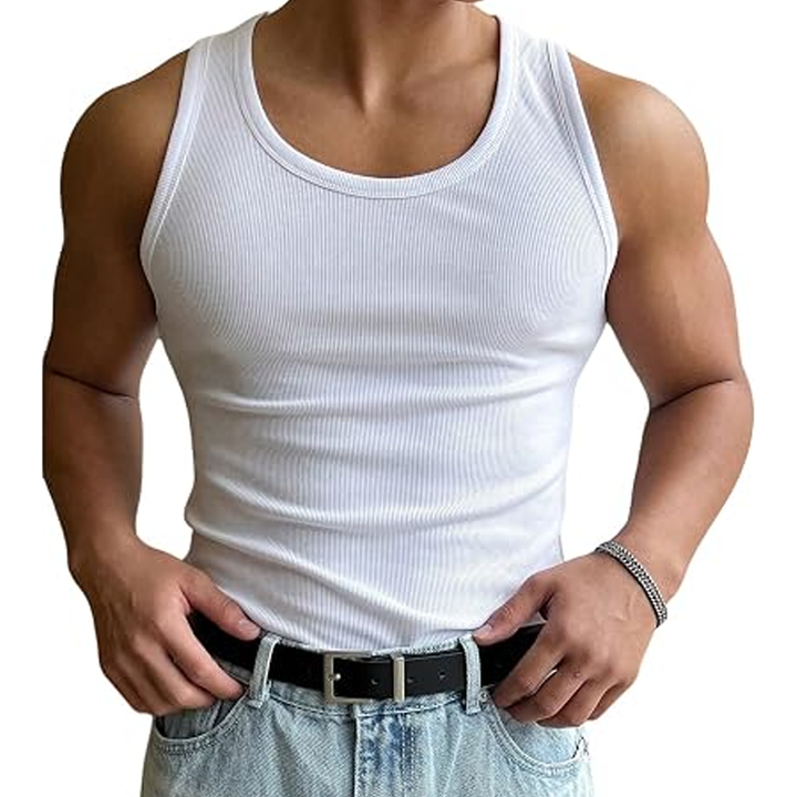 Ribbed Knit Sleeveless Tank Top