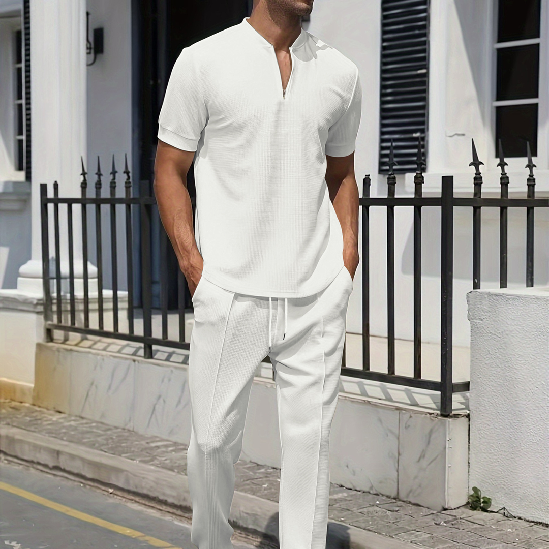 Zip Henley Shirt &amp; Pants Set