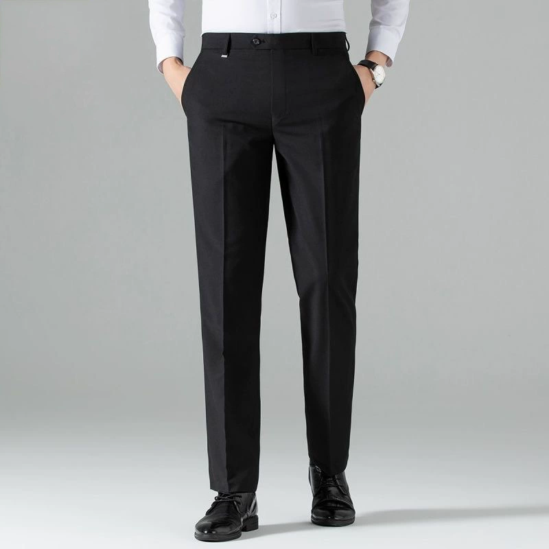 Classic Stretch Straight-Leg Dress Pants