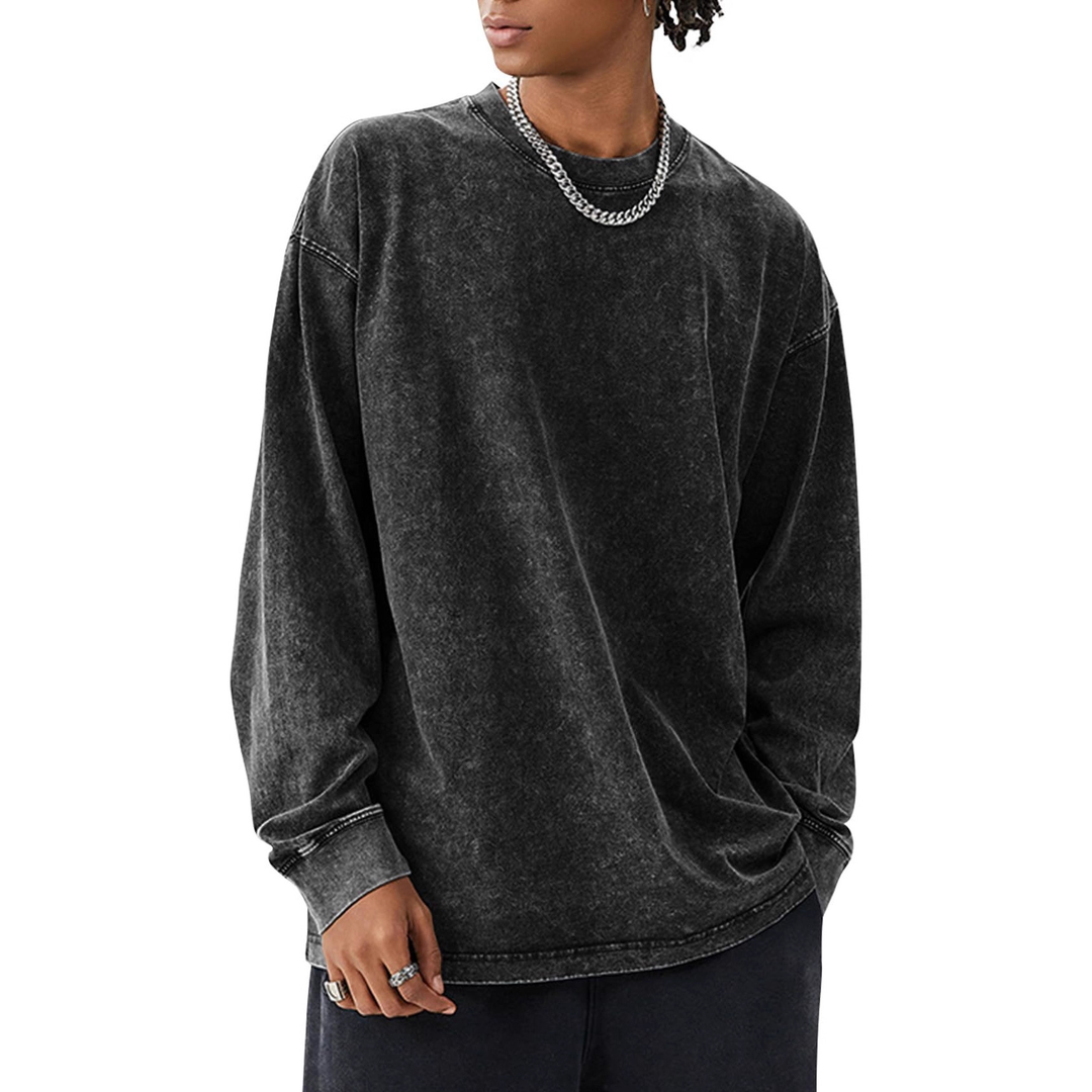 Washed Distressed Crewneck Sweatshirt