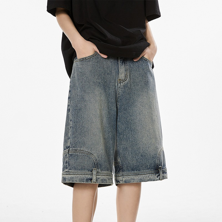 Reverse-Wash Baggy Denim Jorts