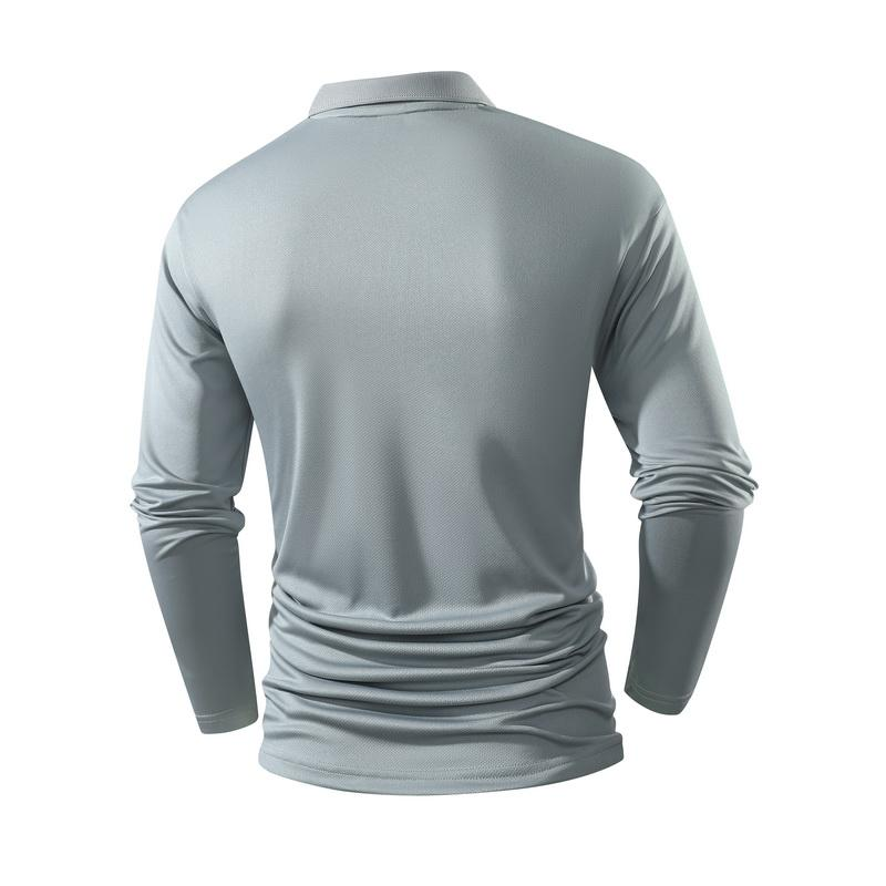 Men's Solid Long Sleeve Quick-Dry Polo
