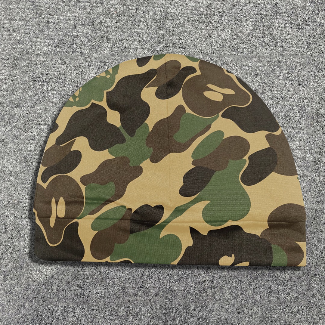 Camo Print Close-Fit Streetwear Skull Cap