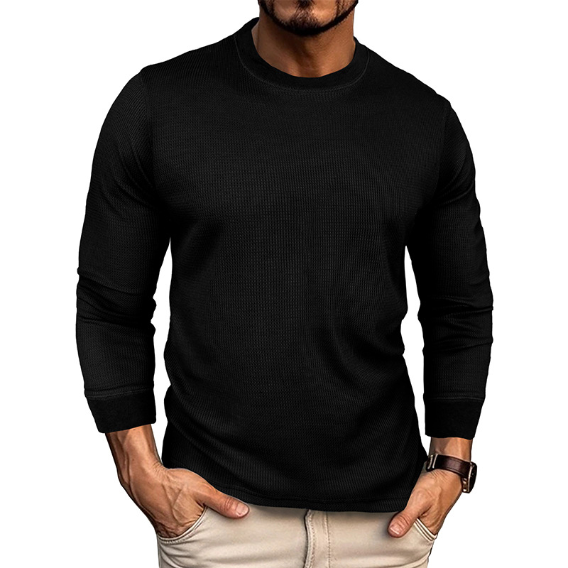 Textured Crewneck Long Sleeve Shirt