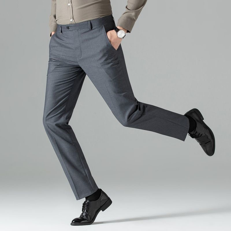 Classic Stretch Straight-Leg Dress Pants