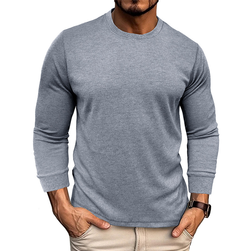Textured Crewneck Long Sleeve Shirt