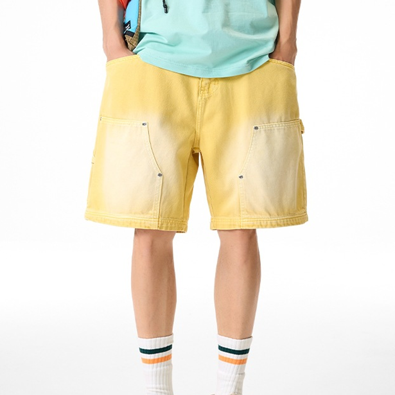 Vintage Multi-Pocket Denim Cargo Shorts