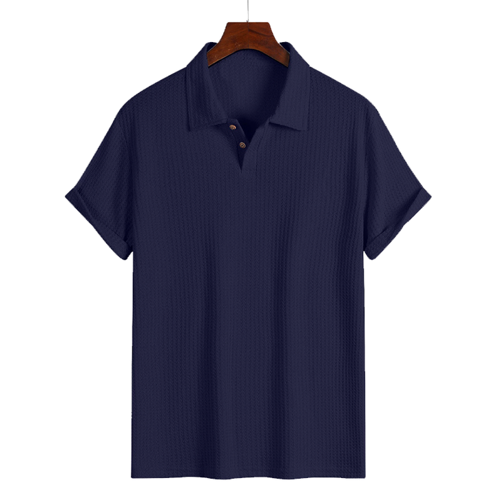 Textured Knit Polo Shirt