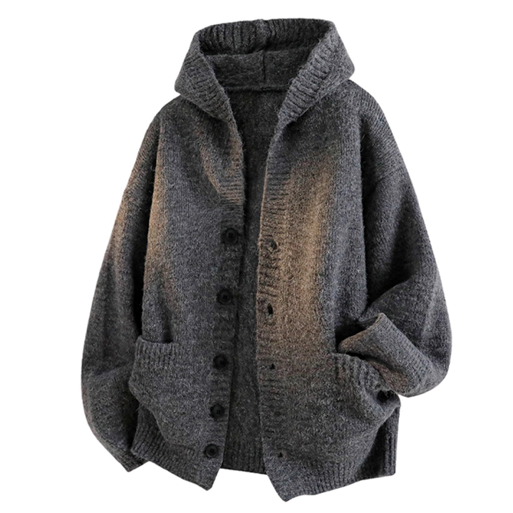 Hooded Knit Button Cardigan