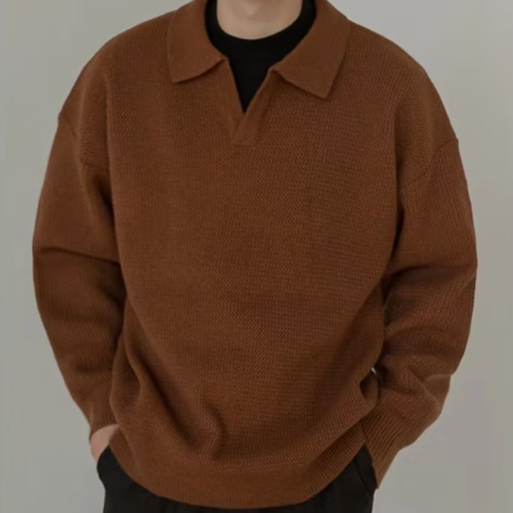 Solid Drop-Shoulder Knit Sweater