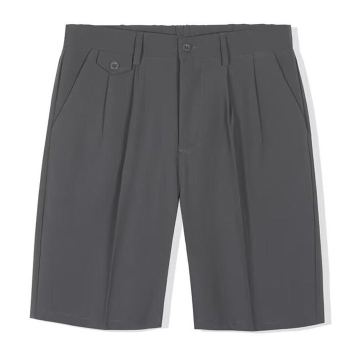 Pleated Tailored Knee-Length Shorts