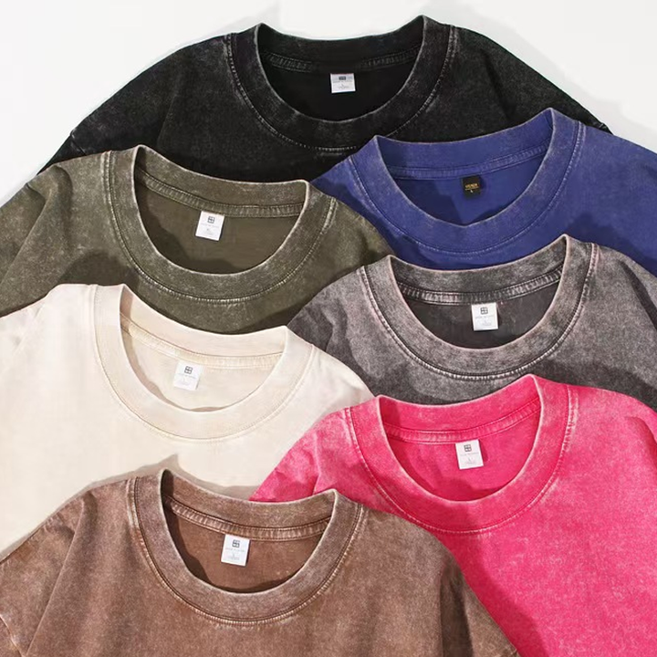 Vintage Distressed Oversized Drop-Shoulder Tee
