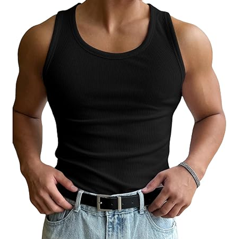 Ribbed Knit Sleeveless Tank Top