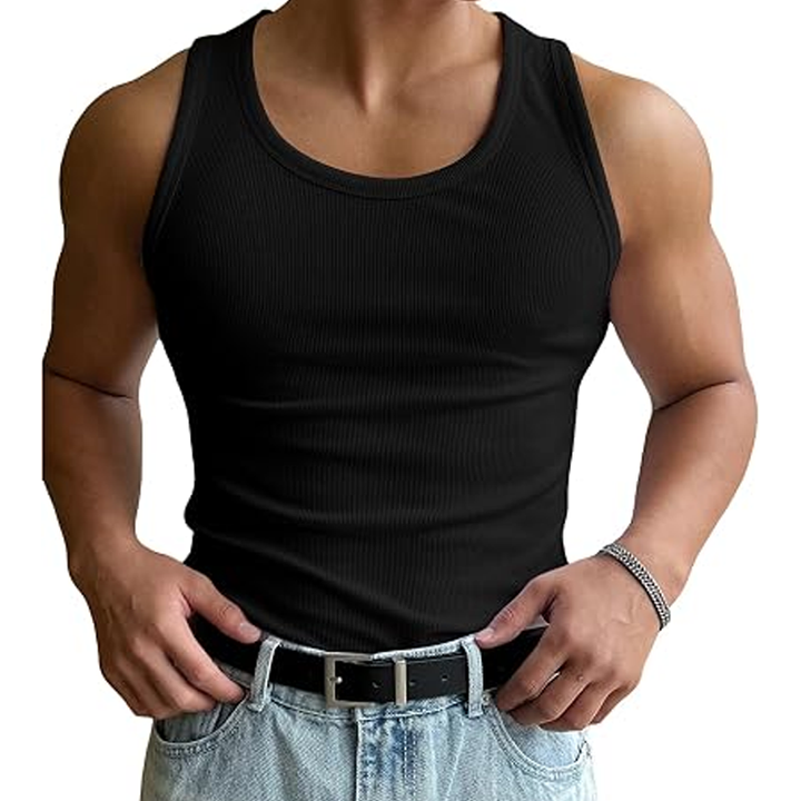 Ribbed Knit Sleeveless Tank Top