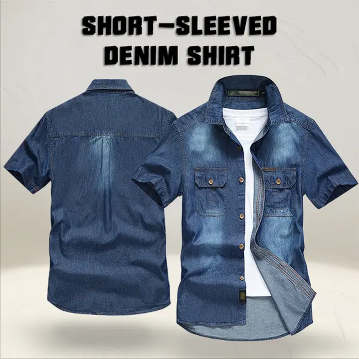Washed Denim Workwear Shirt