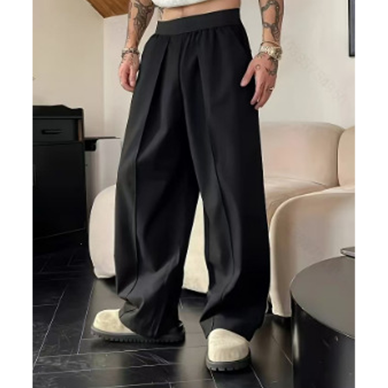 Men's Draped Wide-Leg Casual Pants