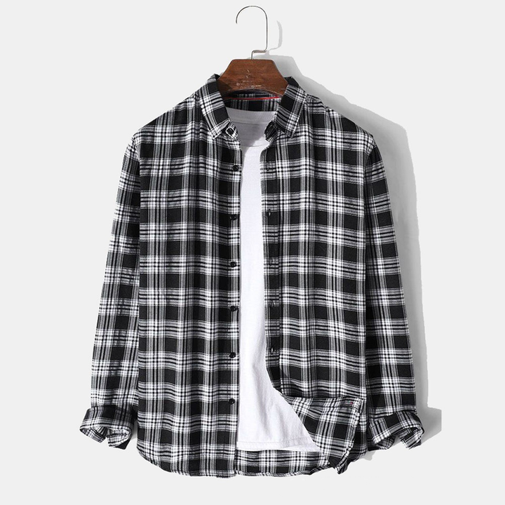 Vintage Plaid Button-Up Shirt