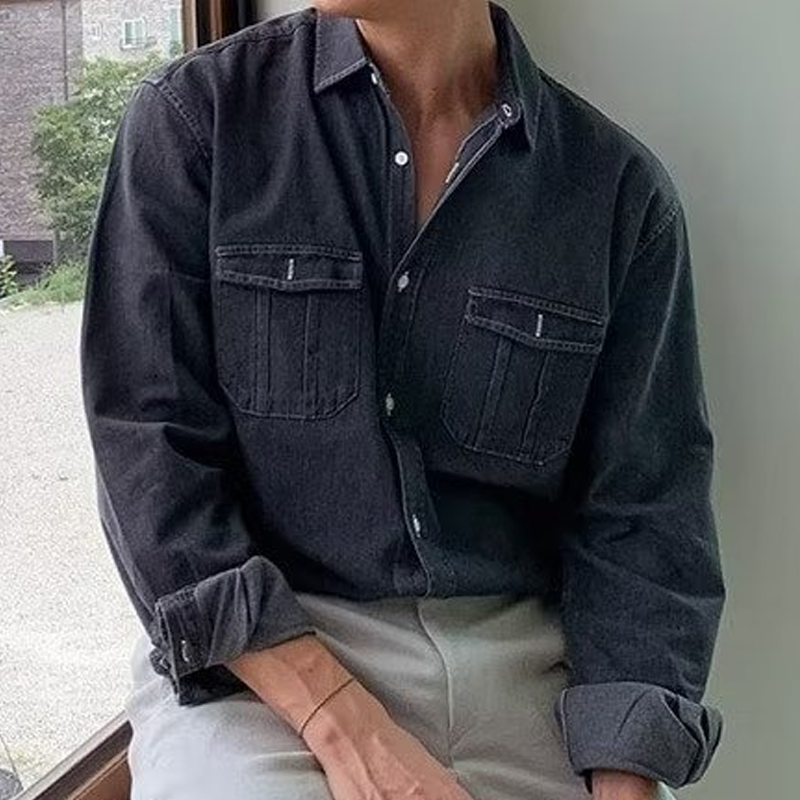 Utility Denim Button-Up Shirt