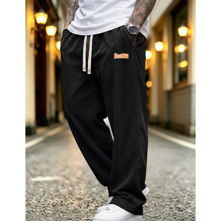 Wide Leg Ribbed Drawstring Pants