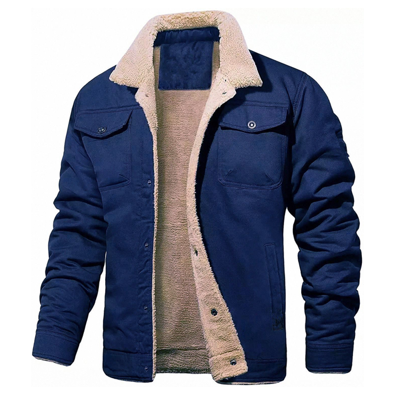 Fleece Lined Multi-Pocket Trucker Jacket