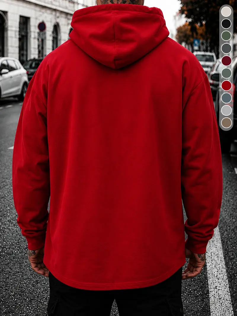 Men's Letter Print Knit Hoodie