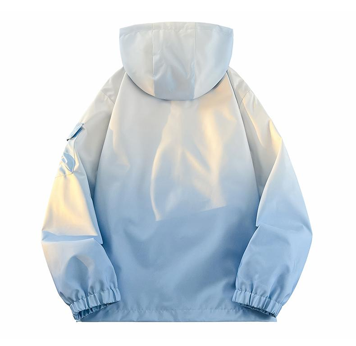 Gradient Hooded Multi-Pocket Jacket