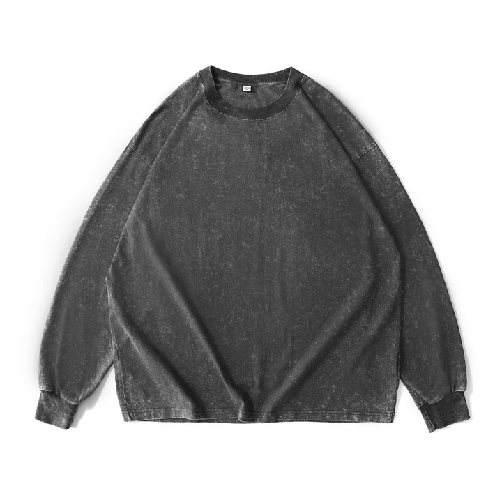 Washed Distressed Crewneck Sweatshirt