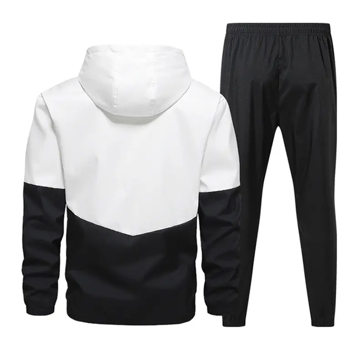 Color Block Hooded Tracksuit Set