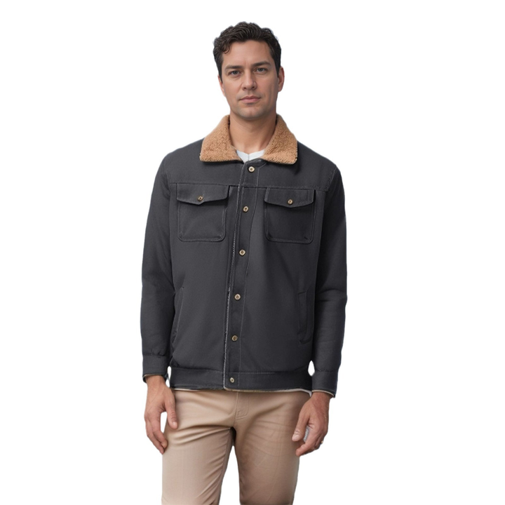 Fleece Lined Multi-Pocket Trucker Jacket