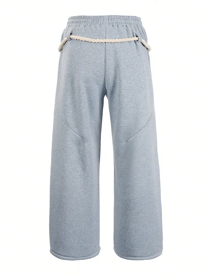 Men's Draped Wide-Leg Baggy Sweatpants