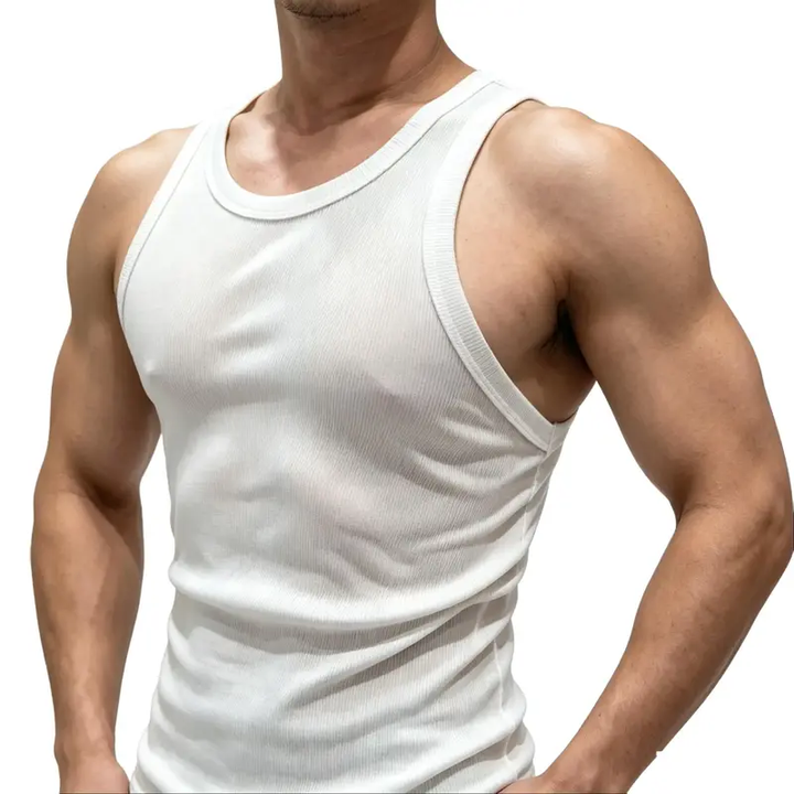 Ribbed Knit Sleeveless Tank Top