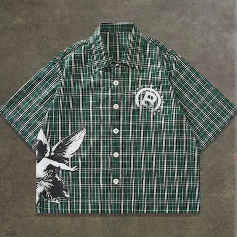 Men's Graphic Striped Button Shirt