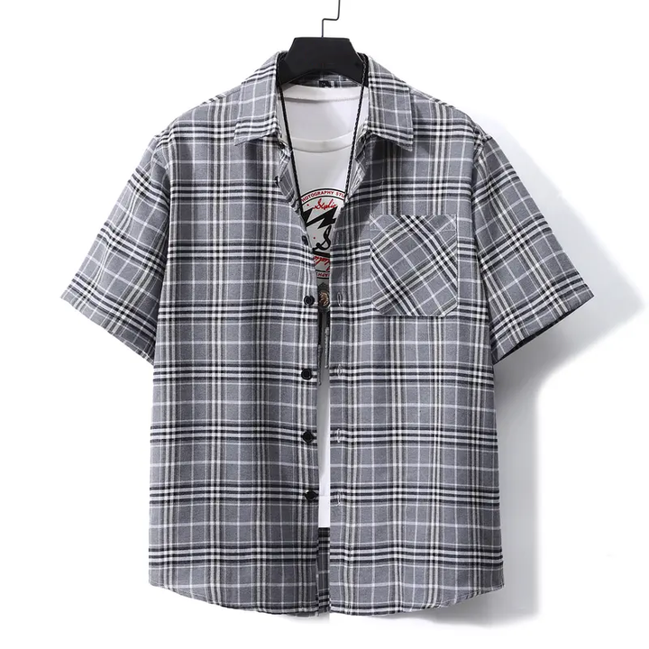 Vintage Plaid Loose-Fit Shirt