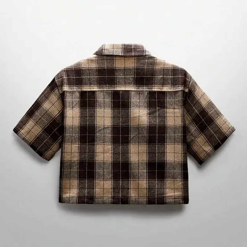 Crystal Spider Web Plaid Shirt