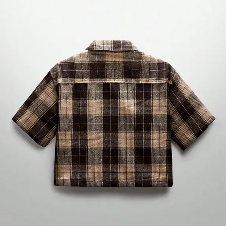 Crystal Spider Web Plaid Shirt