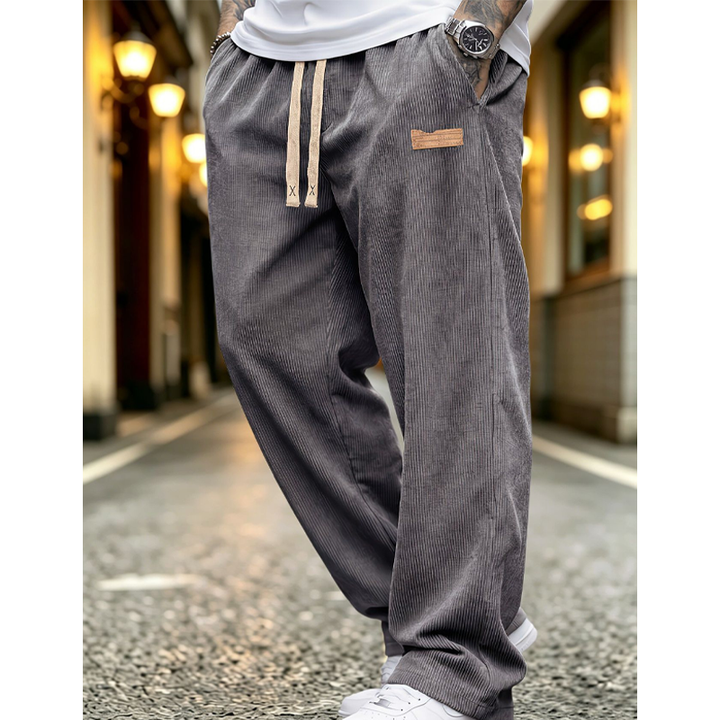 Wide Leg Ribbed Drawstring Pants