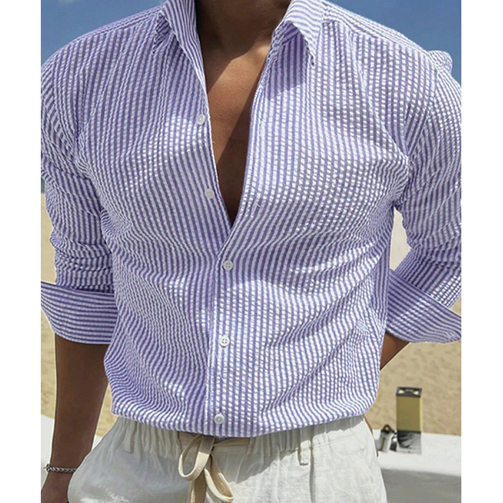 Fitted Stripe Long-Sleeve Shirt