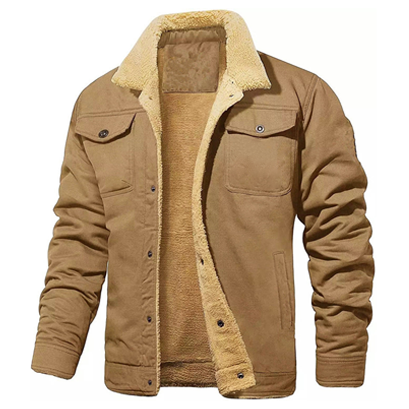 Fleece Lined Multi-Pocket Trucker Jacket